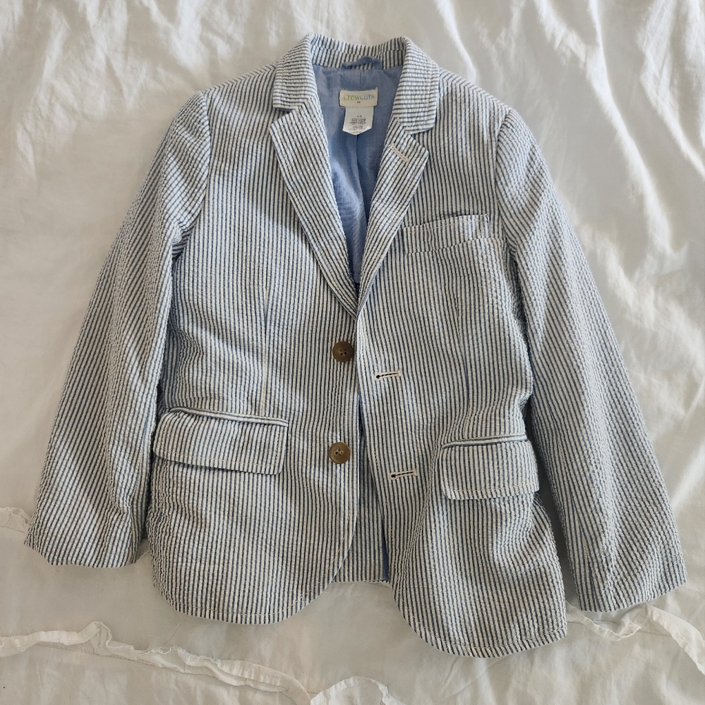 Crewcuts seersucker jacket boys size 4-5